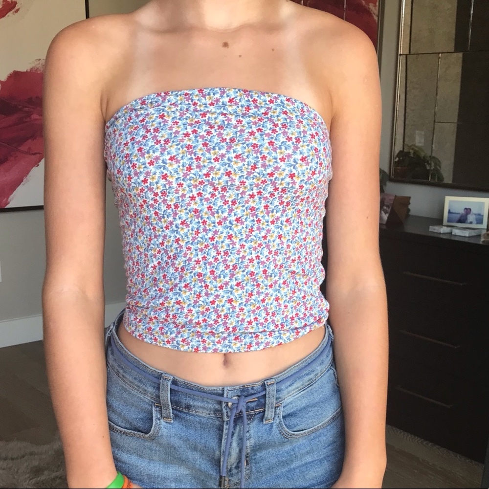 American eagle outfitters floral tube top!